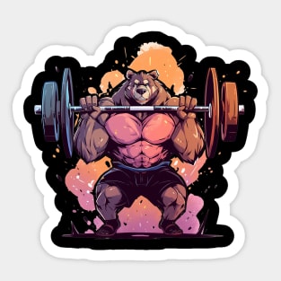 bear deadlift Sticker